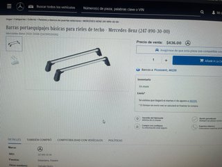Barras portaequipajes mercedes glb