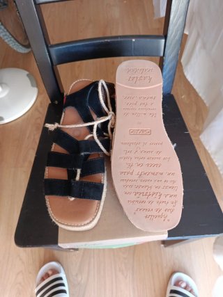 Sandalias Yokono esparto negras talla 40