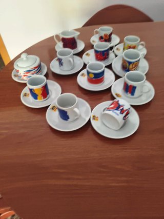 Juego Tazas Café Barça Porcelana