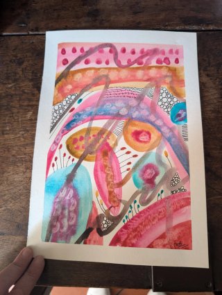 Acquarello astratto colorato dimensione A4