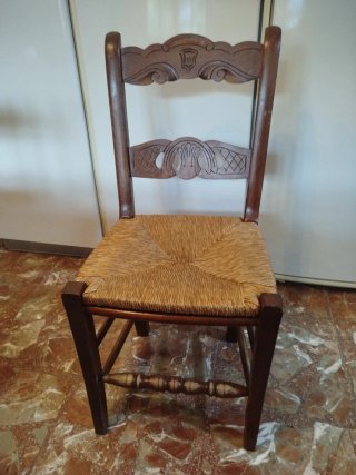 Mesa comedor y 6 sillas madera y cristal