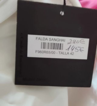 Falda Beige/Blanca Diseño Talla 42
