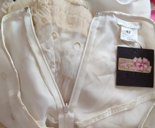 Falda Beige/Blanca Diseño Talla 42
