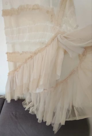 Falda Beige/Blanca Diseño Talla 42
