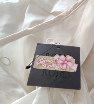Falda Beige/Blanca Diseño Talla 42