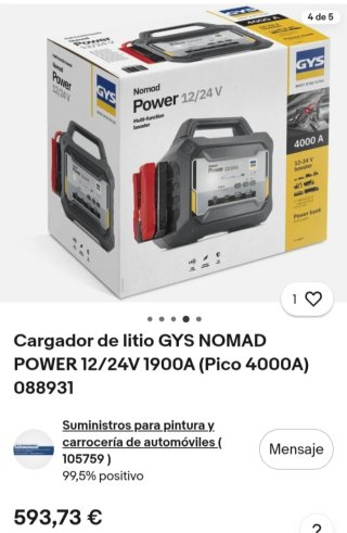Cargador GYS NOMAD POWER 12/24V 1900A