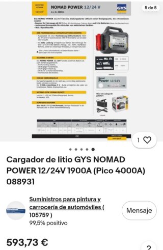Cargador GYS NOMAD POWER 12/24V 1900A