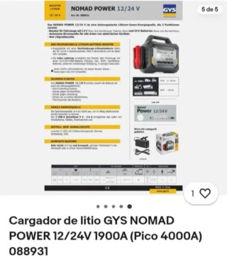 Cargador GYS NOMAD POWER 12/24V 1900A A ESTRENAR!!