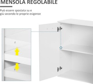 Armadio Ufficio 3 Scomparti 2 Cassetti Legno 106X35X76Cm Bianco