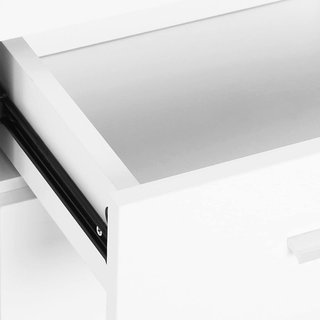 Armadio Ufficio 3 Scomparti 2 Cassetti Legno 106X35X76Cm Bianco