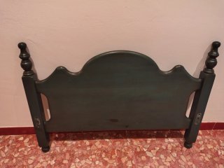 Cabecero de madera verde 1m