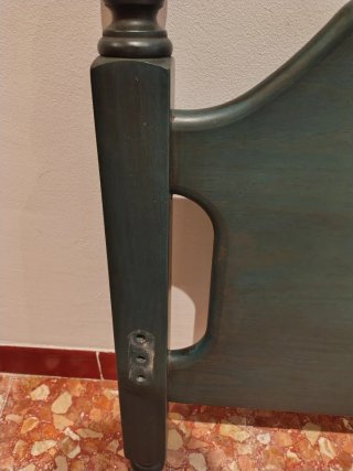 Cabecero de madera verde 1m