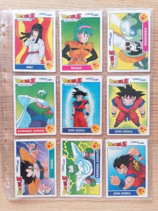 Cartas de Dragon Ball Z Combat Cards Panini 1992