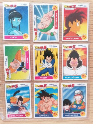 Cartas de Dragon Ball Z Combat Cards Panini 1992