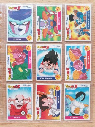 Cartas de Dragon Ball Z Combat Cards Panini 1992