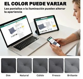 Cojín Banco Jardín con Respaldo Gris