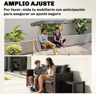 Cojín Banco Jardín con Respaldo Gris