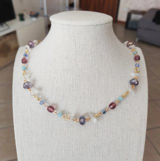 Collana cristalli colorati