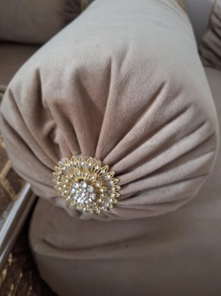 Sofá Marroquí Beige y Dorado