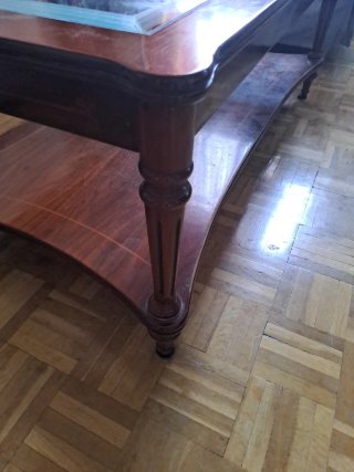 Mesa de centro madera y cristal 110x60x45