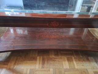 Mesa de centro madera y cristal 110x60x45