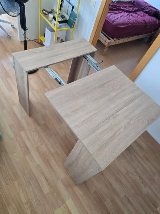 Mesa extensible madera y metal