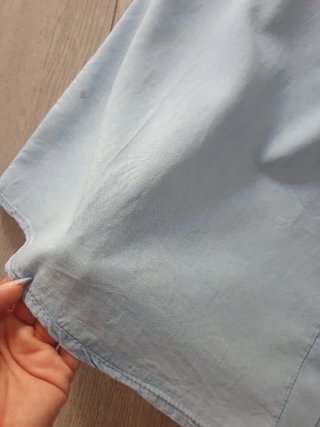 Falda larga vaquera fina azul