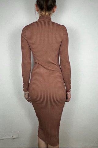 Vestido Midi Zara Marrón Talla M