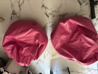 2 Pufs Fucsia Piel Sintética