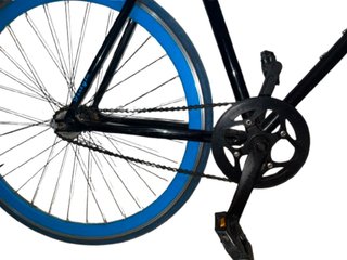 Bicicleta Fixie Negra y Azul