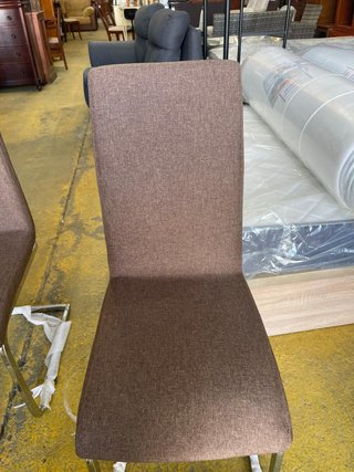 Juego de 2 Sillas Comedor Tapizadas Marrón