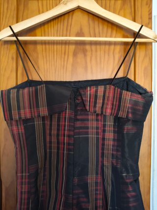 Vestido Zara vintage xadrez preto e vermelho