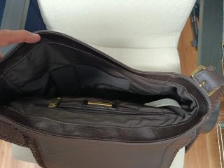 Bolso bandolera piel Zara marrón