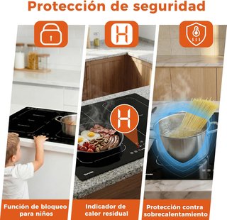 SIN ABRIR Placa Inducción 7200W 2 Zonas Flexible