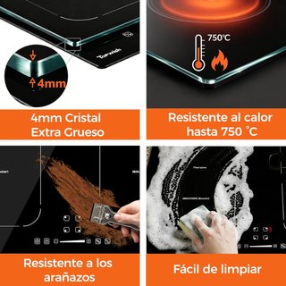 SIN ABRIR Placa Inducción 7200W 2 Zonas Flexible