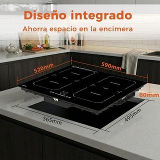 SIN ABRIR Placa Inducción 7200W 2 Zonas Flexible