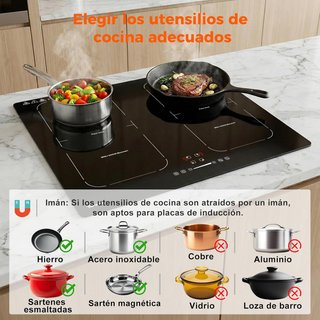 SIN ABRIR Placa Inducción 7200W 2 Zonas Flexible