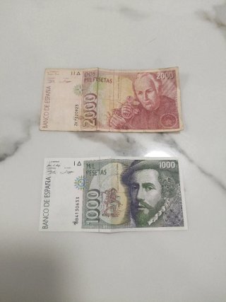 Billetes Españoles 1000 y 2000 Pesetas