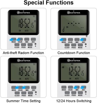 Temporizador Digital KETOTEK Enchufe Programable