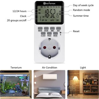 Temporizador Digital KETOTEK Enchufe Programable