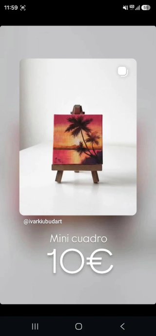 Mini cuadro con mini caballete