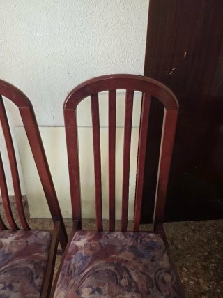 4 Sillas Comedor Madera Tapizadas
