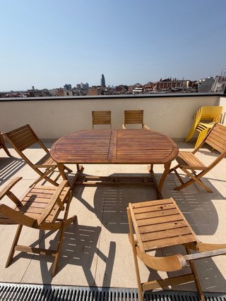 Mesa de exterior extensible y 6 sillas