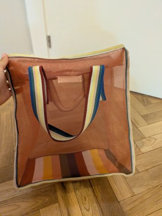Bolsa de playa de malla multicolor