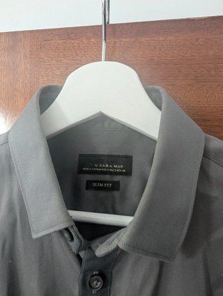 Camisa Zara Man Gris Talla M