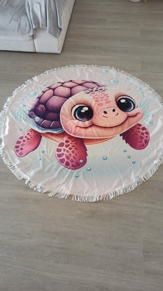 Toalla infantil tortuga redonda