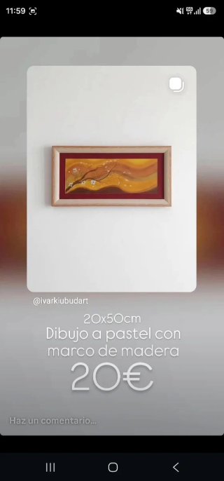 Dibujo a pastel con marco incluido