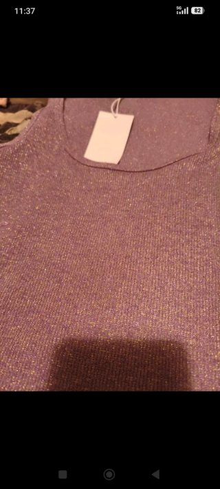 Camiseta Mango Morada Brillos Talla M