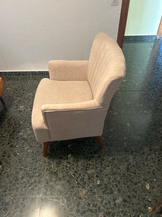 Sofá de salón beige tela