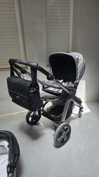 Cochecito Bebe Negro Plegable